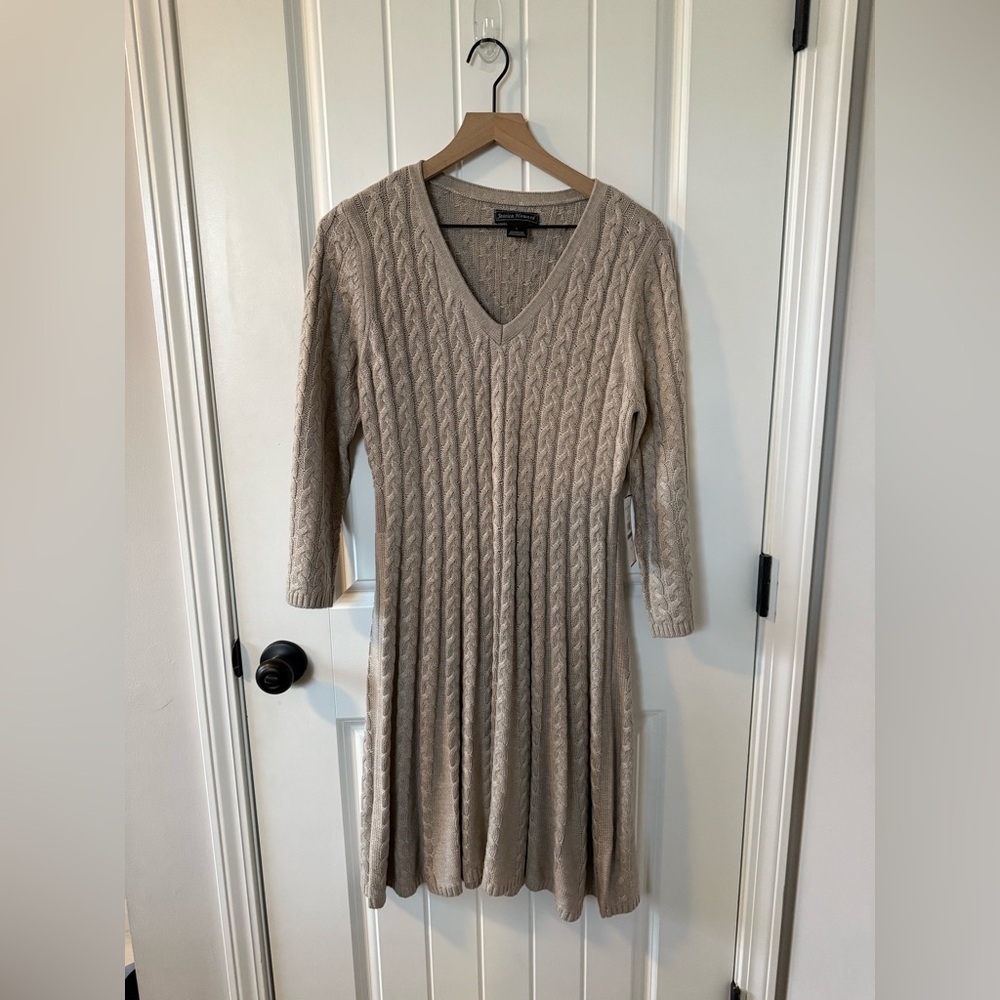 Jessica Howard Beige Long Sleeve Dress